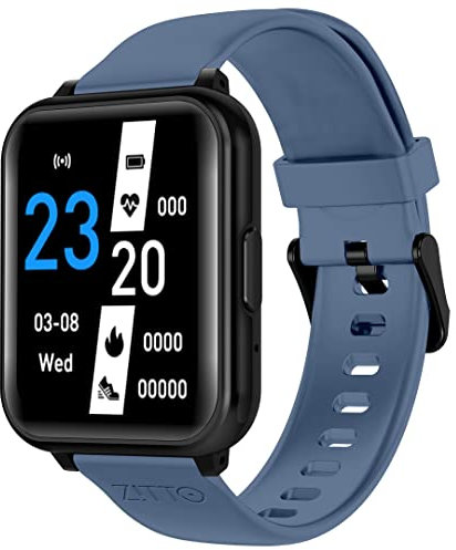 Ziwatch Smartwatch Smart Watch,Bluethoot Calls,Music Playback,Fitness Tracker,Voice Assistant,Smart Home,Sp02,Interchangeable Straps (Blue)
