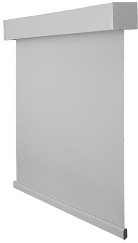 CALYX INTERIORS Verdunkelungsrollo mit Volant, wärmeisolierendes Rollo, kabellos, 61 x 183 cm (B x H), Hellgrau