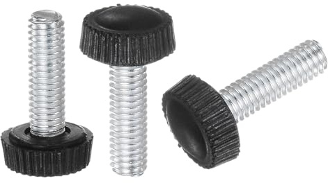 QUARKZMAN 20 Stück Rändelschraube M6 x 20mm Flügelschrauben mit Gewinde, Rundkopf Klemmschrauben Befestigungsschraube Klemmknöpfe Drehknopf für Möbel Modellbau Maschinen Geräte, Schwarz