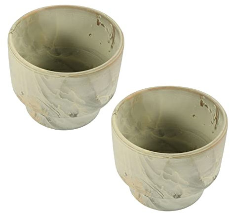 DIKACA 2St Blumentopf aus Keramik Mini-Töpfe pflanzentöpfe drinnen bürodeko büro Dekoration Pflanztöpfe für Pflanzen Bonsaischale aus Keramik kleine Keramik Container kleine Bonsaischale