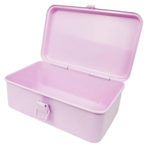 Veemoon Kasten Retro-werkzeugkasten Aus Metall Werkzeugaufbewahrungsboxen Mechaniker-werkzeug-organizer Werkzeugkoffer Handkonto Angelzubehör Rosa Kaltgewalzte Stahlplatte