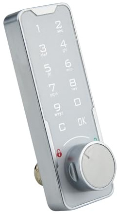 Electronic Cabinet Lock Kit, Code Security Lock with Handle and Security Key Keyless Entry Door Lock with Emergency Power Interface Digital Smart Door Lock for Access Control System (White)