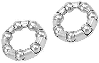 Partuto 2 Pcs Universal Bicycle Ball Bearing - Stainless Steel Silver Tone