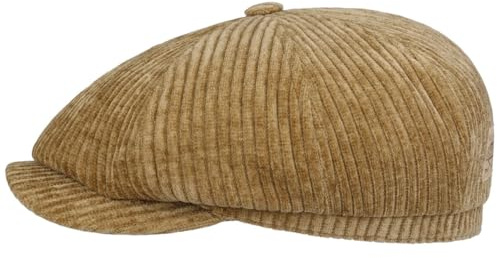 Stetson Casquette Hatteras Corduroy Jersey Homme - Made in The EU Type Gavroche avec Visiere, Doublure Hiver Automne-Hiver - L (58-59 cm) Camel