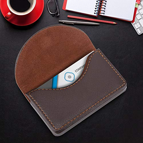 Naroote Visitenkartenetui, Visitenkartenetui, Tragbar, aus Leichtem Leder, Visitenkartenetui, Stilvolles Design für Hervorragende Geschäftsgeschenke (Kaffee)