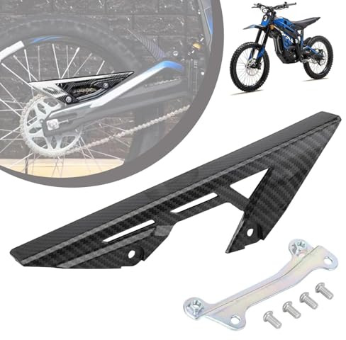 Motorbike Chain Guard Cover, Motorcycle Sprocket Guard Cover Chain Protector Belt Guard Cover for Talaria Sting MX3/MX4/MX5-Carbon Fiber Pattern