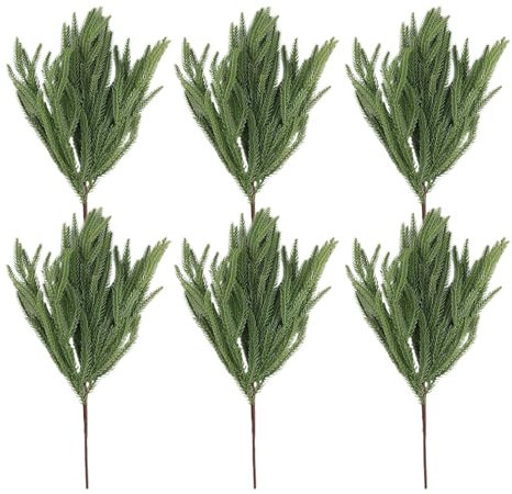Renopfect Künstliche Tannenzweige,Weihnachtskiefernzweige | 17,7 Zoll Weihnachtskränze Kiefernstiel | Echte Tannenzweige, weihnachtlich, grün, Tannenzweige für Blumenarrangements, und