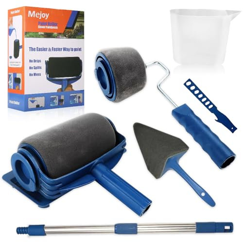 NICEWAT Set di 7 rulli colorati con serbatoio, rullo per bordi e angoli senza cuciture, multifunzione, per ufficio, casa, scuola, soffitto