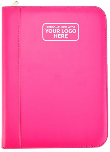Arpan Conférencier A4 avec logo personnalisé et poche perforée, porte-cartes et stylos Rose