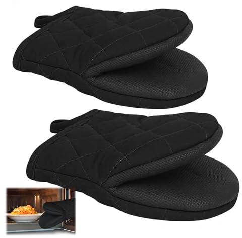 WOUYTPE 2 Piezas Manoplas Horno, Guantes Horno, Guantes Barbacoa, Diseño Reforzado, Adecuado para Utensilios de Cocina Que Alcanzan Altas Temperaturas, como Hornos, Microondas y Freidoras Sin Aceite