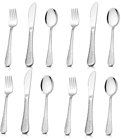 Herogo Kids Cutlery Set, 12 Pieces Stainless Steel Childrens Cutlery, Child Toddler Flatware Silverware Set Include 4 Forks, 4 Spoons, 4 Knives, Proper Size and Smooth Edge, Dishwasher Safe