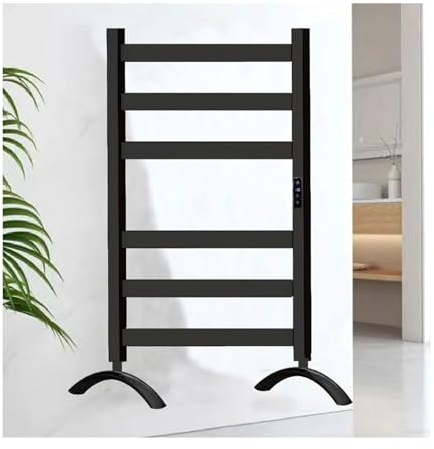 LYMGRZ Scaldasalviette da Terra, Nero, Linea Dritta, scaldasalviette da Terra, scaldasalviette per Bagno in Acciaio Inox, scaldasalviette a Riscaldamento rapido per Asciugamani e Indumenti