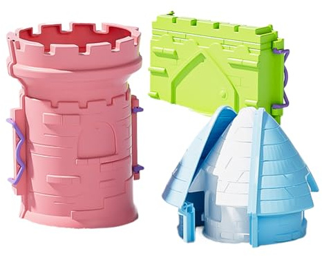 Générique Strumenti per castello di sabbia,Kit di costruzione del castello con stampi per vassoio di sabbia | 3 pezzi Set di giochi interattivi per giochi all'aperto per bambini piccoli