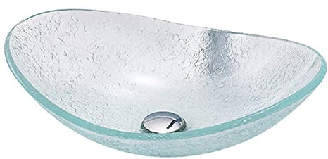 Lavabo en verre avec robinet pour salle de bain moderne
