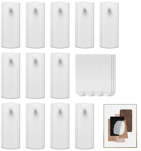 12 Stück Klebenagel,Großer Klebenagel für Bilderrahmen,Bilderaufhänger zum Kleben,Bilderhaken Selbstklebend,Haken ohne Bohren,Wandhaken Selbstklebend mit 12 Klebestreifen,Powerstrips Haken für Bilder