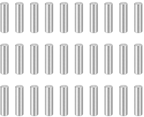 QUARKZMAN 50 Stück Dübel M4(4mm) x 15mm 304 Edelstahl Zylindrische Regalstifte Befestigungselemente Für Metallgeräte Holzmöbel DIY Montage Silber