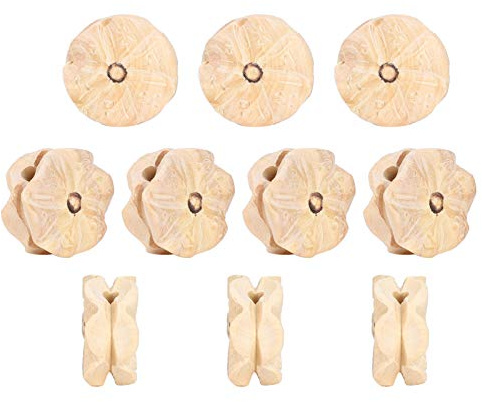 plplaaoo Zubehör für die Schmuckherstellung aus Holz, Buchsbaum, Holzschnitzerei, DIY handgefertigtes Zubehör, natürlich, einfach, 10 Stück, Lotusblatt-Anhänger, Ohrringe, Armbänder,