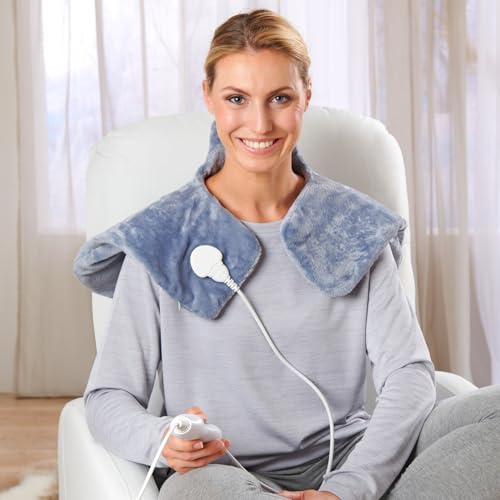 3 PAGEN® Heizkissen für Nacken & Schultern – 3 Wärmestufen – Gezielte Wärme für Nacken, Schultern und oberen Rücken – Abschaltautomatik nach 2 Stunden – weicher Bezug – Wärmekissen elektrisch