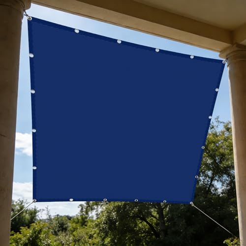 Vela Ombreggiante 4 x 8 m Protezione Solare Telo Parasole per Esterni Robusto e Stabile per Balcone Patio Giardino Esterno Terrazza, Blu Scuro