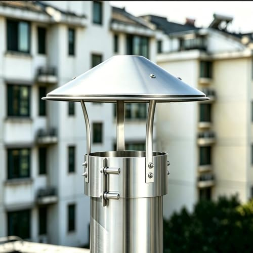 350.0mm Chimney Caps Round Rain Snow Hat Chimney Cowl Roof Vent Pipe Cover Roof Pipe Exhaust Hood for Wood Burning Stove Multifunctional