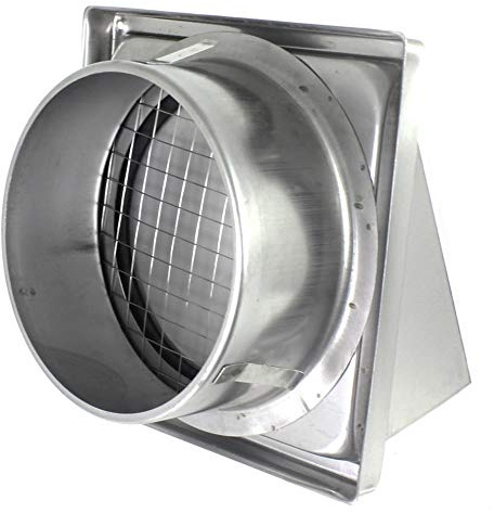 Spares2go Sortie d'évent Murale à Capot en Acier Inoxydable avec Rabat Anti-Retour rembourré (150 mm, 6 )