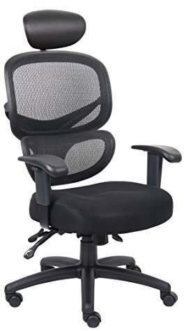 Boss Office Products Multifunktions-Arbeitsstuhl, Schwarz mit Kopfstütze schwarz