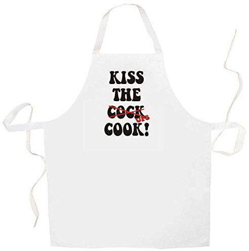 ShirtShop-Saar KISS The Cock (UPS Cook); Grillschürze, weiß