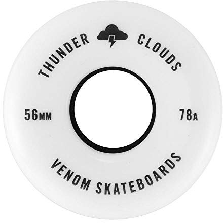 Venom Skateboards Thunder Clouds V2 All Terrain Street Skateboard-Räder, weich griffig, 78a Longboard Cruiser, perfekt für rauen Untergrund – 54 mm, 56 mm, 58 mm, 60 mm, 56mm