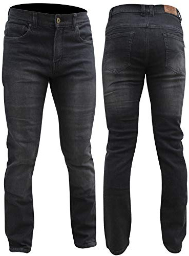 Bikers Gear Australia Jeans da moto moderni e comodi, elasticizzati, foderati, protettivi, con protezione CE 1621-1, grigio slavato (34)