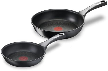 Tefal Unlimited On Lot de 2 poêles 20/26 cm, Induction, Revêtement antiadhésif résistant, Fonction Thermo-Signal, Fabriqué en France G2599002