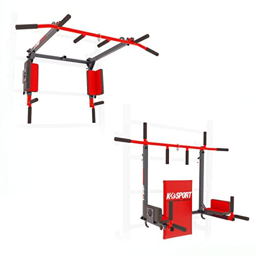 K-Sport: Klimmzugstange + Dip Station für Sprossenwand I Kraftstation mit Pull-Up Bar & Dip Stange I Klimmzug Dip Station I Pull Up Mate, inkl. E-Book