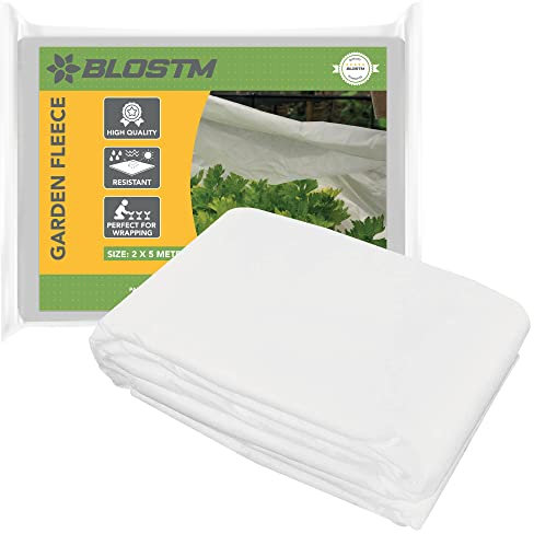 BLOSTM Garden Fleece Plant Protection - 2m x 5m Durable Cloth 30 Gsm Winter Frost Protection For Plants Pest Protection Horticultural Fleece Cover (2M x 5M)