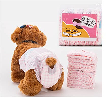Hundewindeln Haustier-weiche Einweg-weibliche Hundewindel, mit einstellbarem Schwanzloch, mehreren Größen, 10 Stück (Color : 10pcs, Size : XS)
