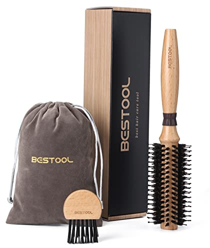 BESTOOL Cepillo para Secar con Secador, Cerdas de Jabalí y Pasadores de Nailon, Cepillo Redondo Profesional para Cabello de Mujeres y Hombres (Barrel 20mm)