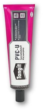 Tangit PVC-U Spezialklebstoff – 125 g – für Rohrverbindungen bei Druck- & Abwasserleitungen – DVGW-geprüft – für Trinkwasserleitungen & PVC-Rohre nach DIN – streichfähiger Hart-PVC-Kleber