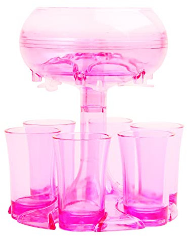 Bseical 6 Distributeurs de Verre à Liqueur et Support,Distributeur de Cocktails,Distributeur Boisson Avec Gobelets Acrylique,Convient pour le vin et diverses boissons (D)