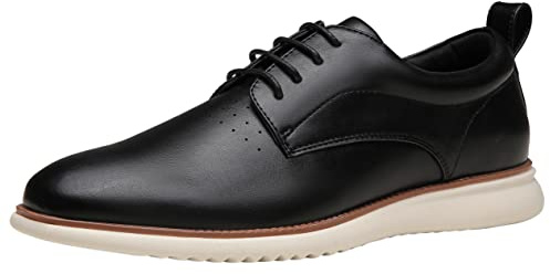 Jousen Mens Dress Shoes Oxfords Casual Retro Classic Comfortable Formal Derby Business Dress Shoes for Men (AMY9006 Black 8)