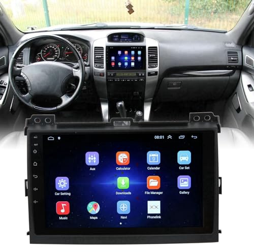Lettore Multimediale per Auto, Fydun 9 Pollice Touchscreen di Navigazione GPS per Auto per 120 LC120 2004‑2009, Stereo Auto Bluetooth con Schermo