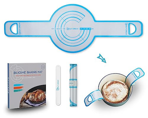 Guy Dream Premium Silikon Brotschlinge - Hochleistungs-Silikon-Backmatte für Dutch Oven - Sauerteigbrot Backen Dutch Oven Liner & 1 Aufbewahrungsband