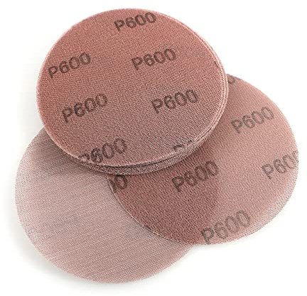 Kcmell 150mm Mesh Sanding Discs 600 Grit, Hook & Loop Sanding Discs, 20 PCS | 5 Inch Net Sanding Discs for orbital sander, Round Sanding Pads Sandpaper, Dust Free Orbital Sander Discs for Wood Wall Car