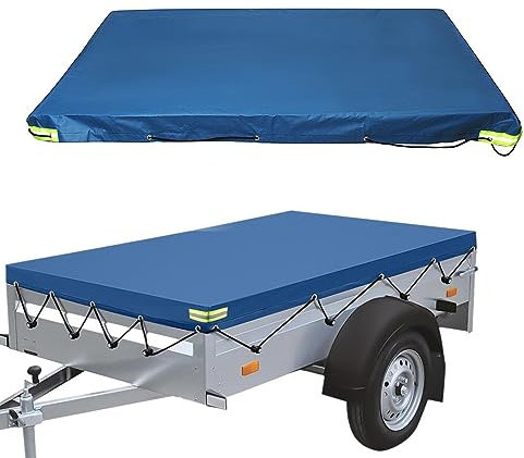 420D Oxford Waterproof Trailer Tarpaulin - 208x114x13cm Sun & Dust Resistant (Blue)