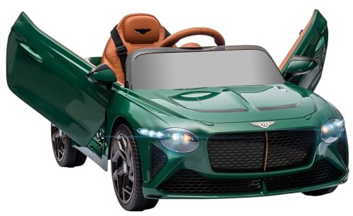 HOMCOM Bentley Bacalar Licensed, 12V Kids' Electric Ride-On with Remote Control, Battery Powered Electric Car for Kids with Suspension Wheels, Horn, Lights, for Ages 3-5 Years - Green