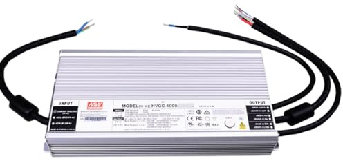 MEAN WELL HVGC 1000W 70-180V 5600mA LED Driver， HVGC-1000A-H-AB AC-DC Switching Power Supply Converter Transformer with IP67, PFC, 3 in 1 Dimming， Output Current and Voltage Adjustable