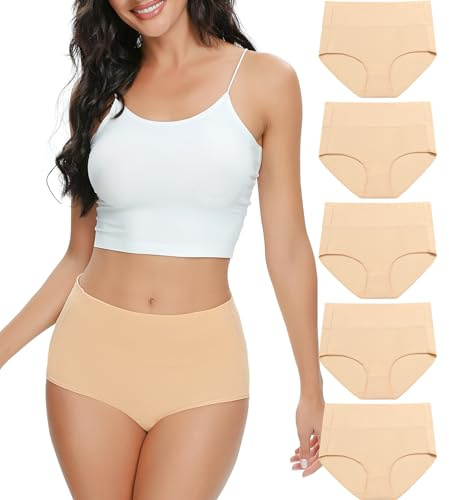 Wealurre Women High Waist Cotton Knickers C Section Underwear | Soft Cotton Panties, Post C Section Underwear, Slight Tummy Control Pants, Full Coverage, Regular & Plus Size