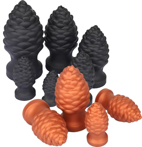 Jomyu Tannenzapfen Analdildo Buttplug FlüSsigkeit Silikon Dildo Weichen Anal Anale Masturbation Prostata Stimulation Anal Plug Anal Erweitern Wasserfestes sexspielzeug für Frauen Männer (Gold, XS)
