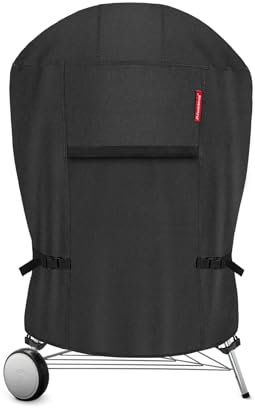Porch Shield Outdoor-Holzkohle-Kugelgrill-Abdeckung, 66 cm, wasserdicht, 600D, rund, passend für die meisten Kugelgrills, 83,8 cm Durchmesser x 96,5 cm Höhe, Schwarz