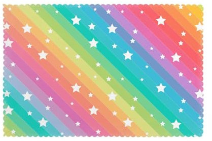 Bunte Linien und lustiger Stern, 6er Set Tischsets Waschbar Platzsets für Esstisch Hitzebeständig Tablettmatten 30x45cm