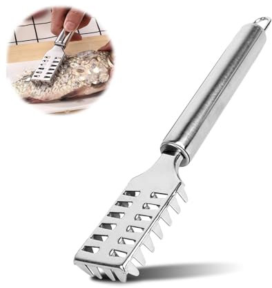 AIBAOBAO Escamas de Pescado Acero Inoxidable, Pelador de Escamas Pescado, Raspador de Escamas de Pescado, Quitar Escamas de Pescado Profesional, Rápida Limpieza Piel de Pescado Balanzas