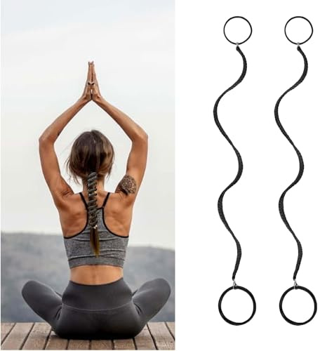 Cosmeria 2er-Set Spirale Haargummis, Elastische Haargummi Original für Damen, Schonende Scrunchies für Sport, Schwimmen und Alltag (Schwarz)