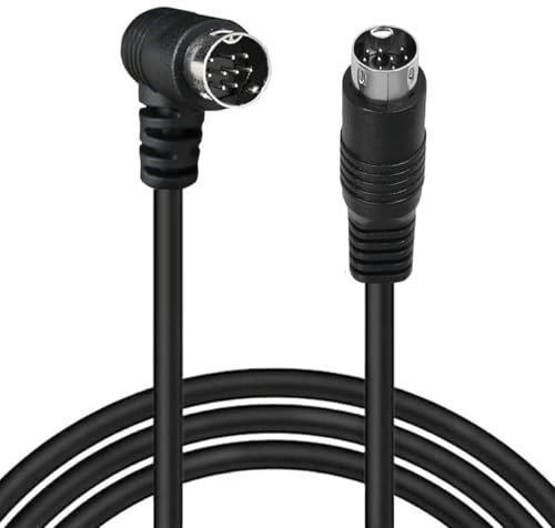 HTGuoji Cavo S-Video DIN 9 pin maschio 90 gradi a maschio cavo di prolunga per proiettore, videoregistratore, ricevitore DVD, videocamere (3 metri)